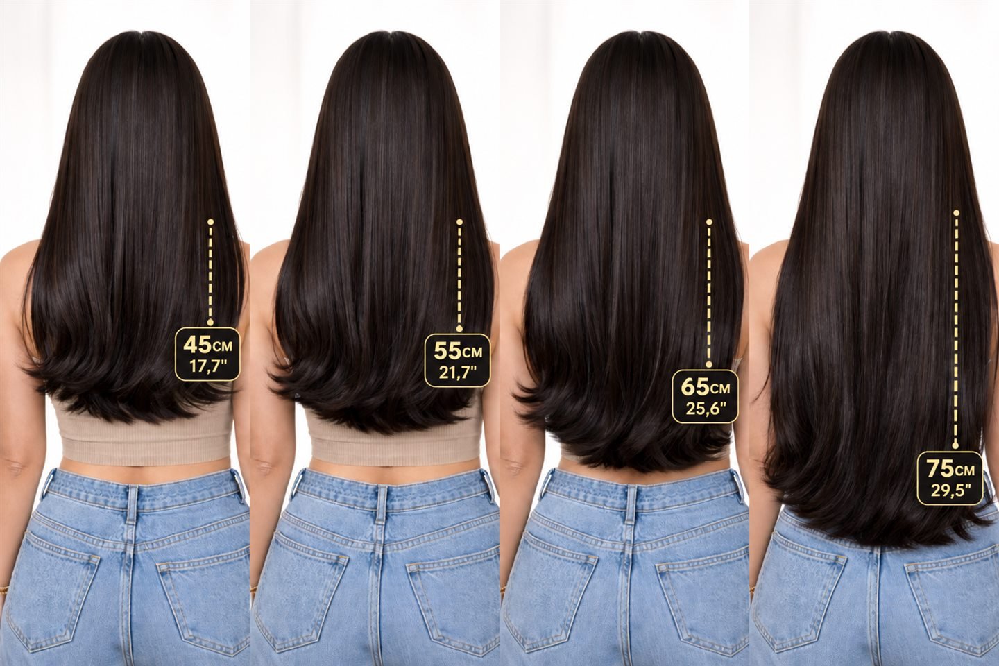 Find your perfect length — Dark brown